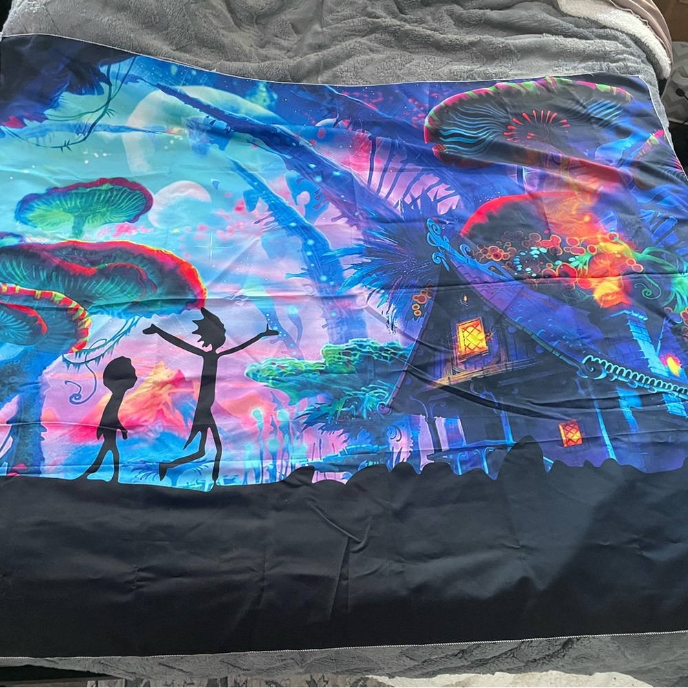 Trippy Rick and Morty Tapestry